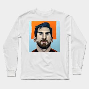 portrait   of Messi  with beard Long Sleeve T-Shirt